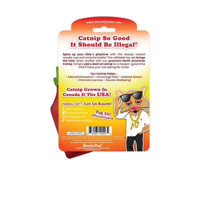 Meowijuana Get Noodly Noodles & Sriracha Catnip Toy 2-Pack