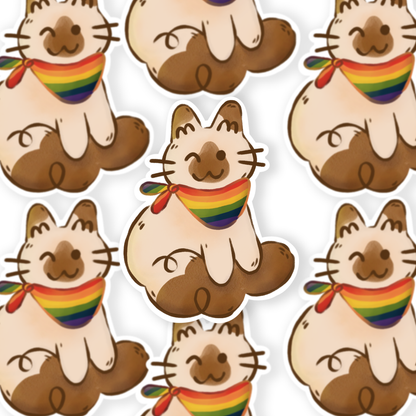 Rainbow Bandana Kitty Sticker