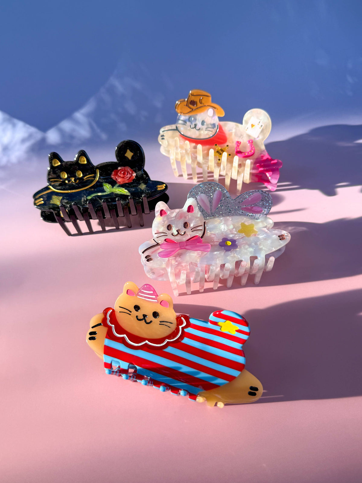 Clown Cat Hair Claw Clip
