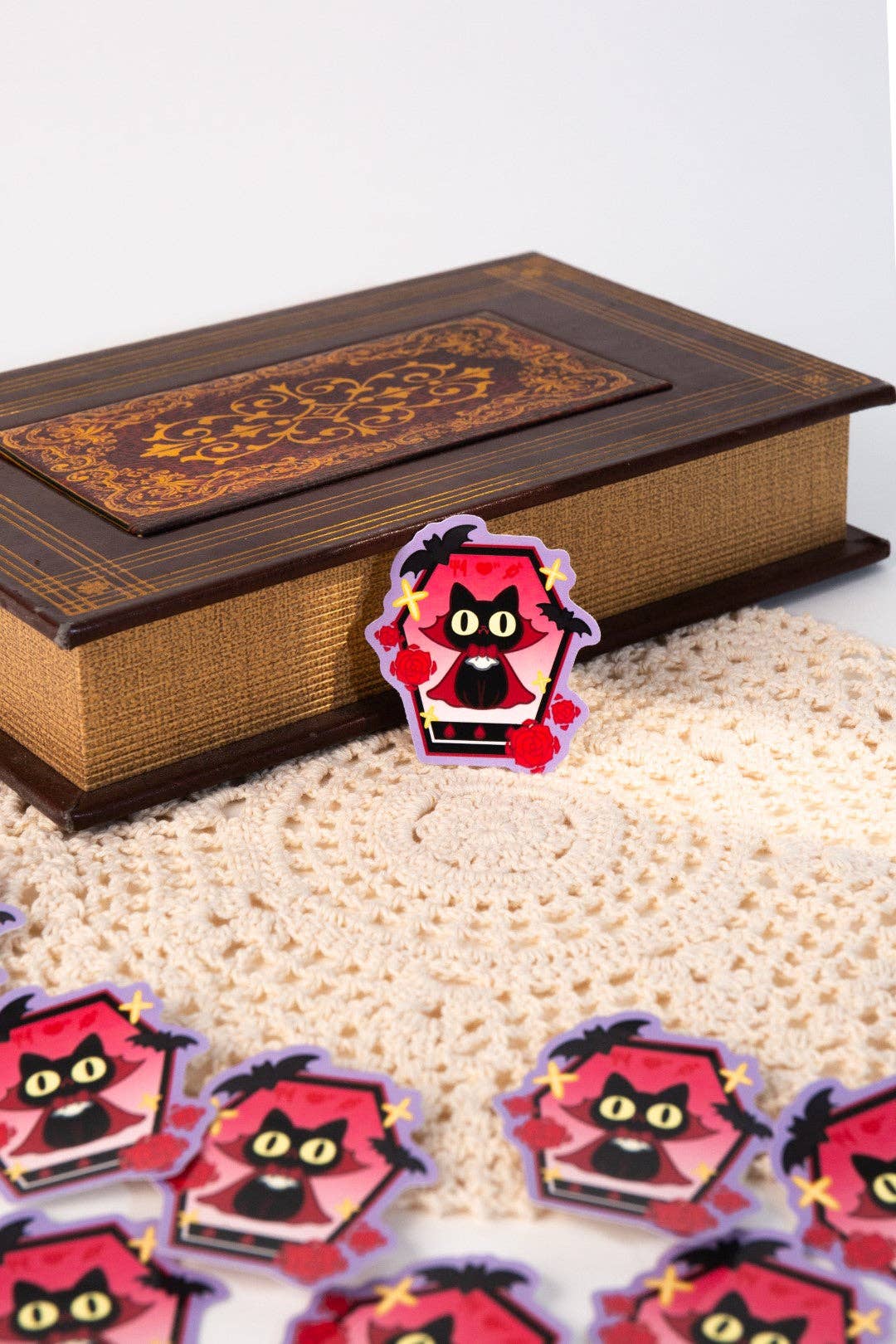 MikouArt - Vinyl Sticker | Tamagotchi Vampire Cat | 3 inch | Waterproof & Fade-Resistant