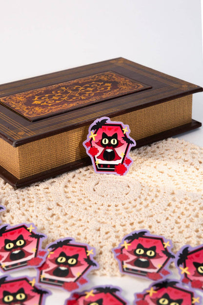 MikouArt - Vinyl Sticker | Tamagotchi Vampire Cat | 3 inch | Waterproof & Fade-Resistant