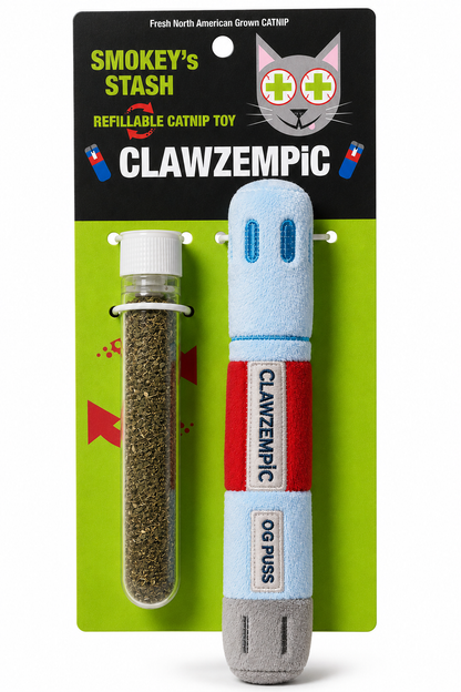 Clawzempic Refillable Catnip Toy with North American Catnip