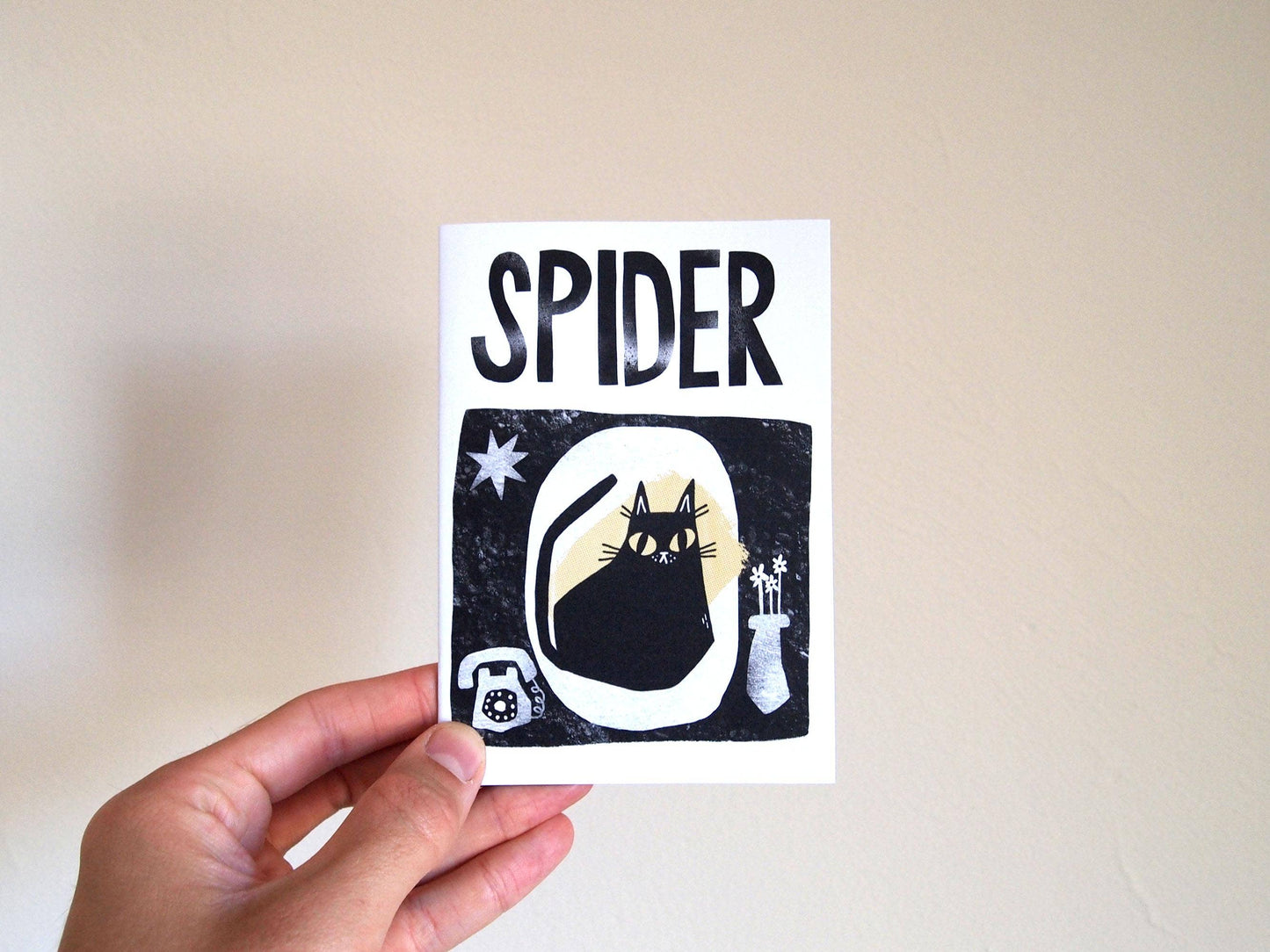 Spider Mini Cat Book Zine With Black Cat Illustrations