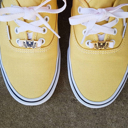 Black Cat Enamel Shoelace and Shoe Charms