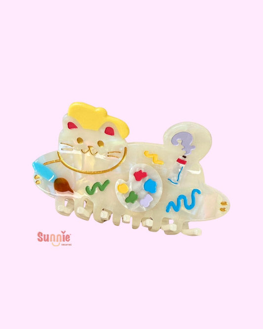 Artist Cat Hair Claw Clip