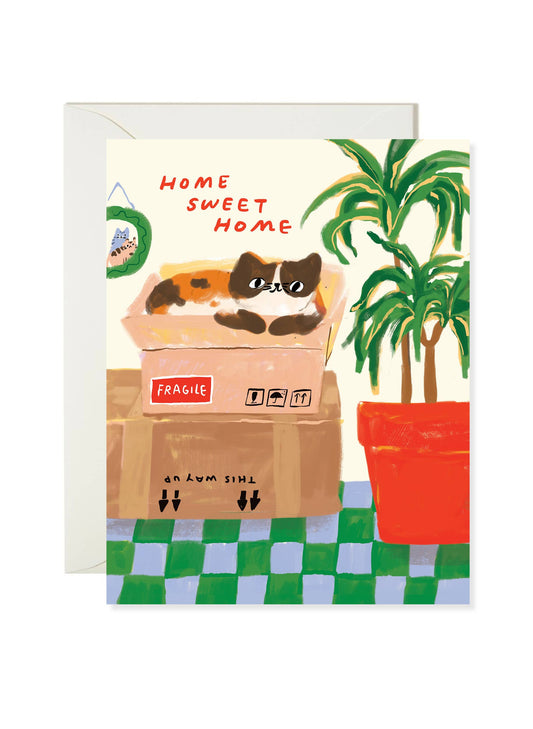 Karen Schipper - Cat New Home - Classic Cat Housewarming Card