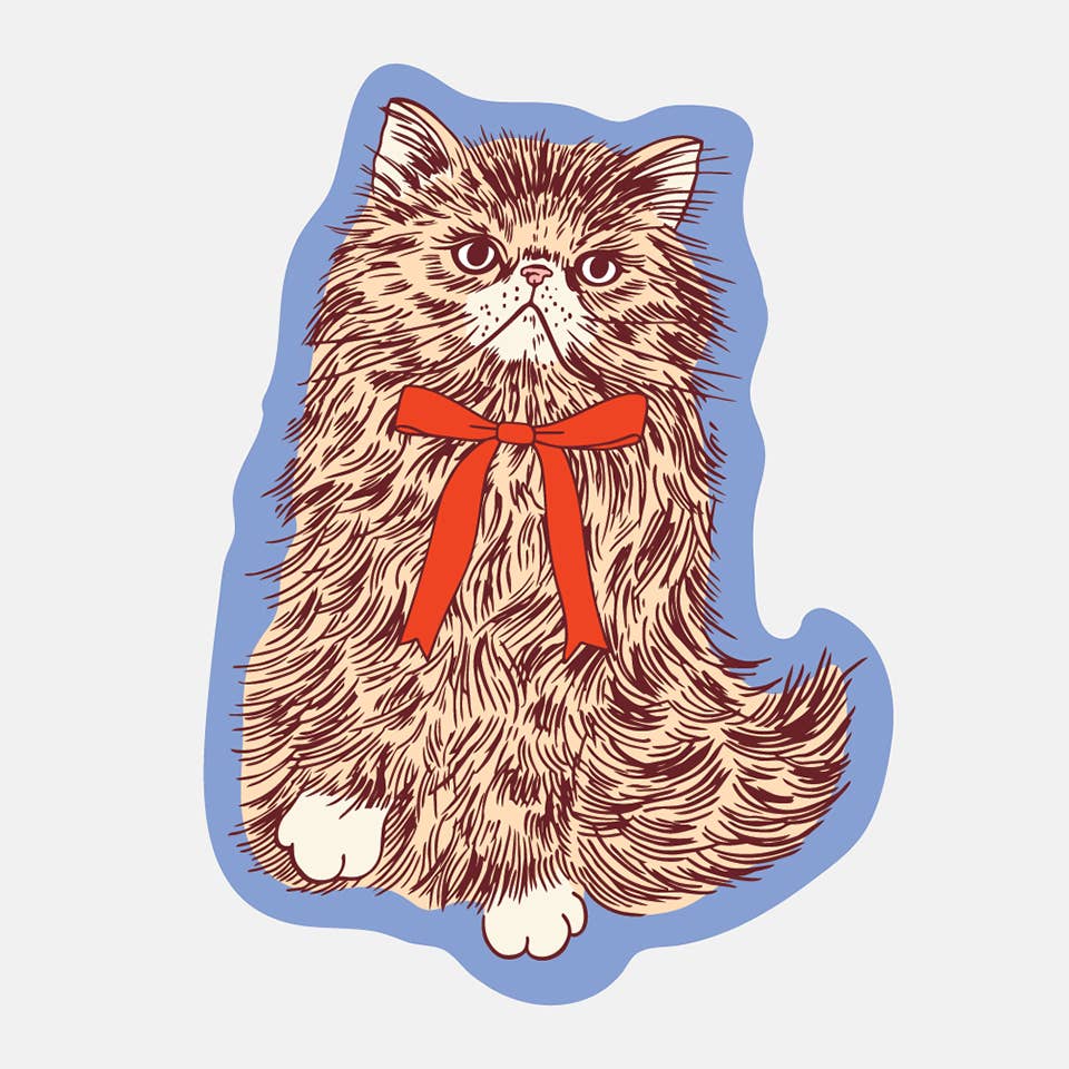 Ribbon Cat Sticker
