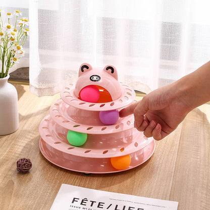 Frog Head 4-Layer Interactive Cat Toy