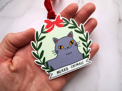 I LIKE CATS - British Blue Cat Christmas Tree Ornament