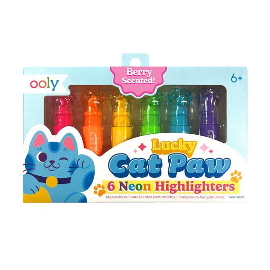 OOLY - Lucky Cat Paw: Neon Highlighters - Berry Scent (Set of 6)
