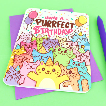 Turtle's Soup - Have A Purrfect Birthday Cat Card