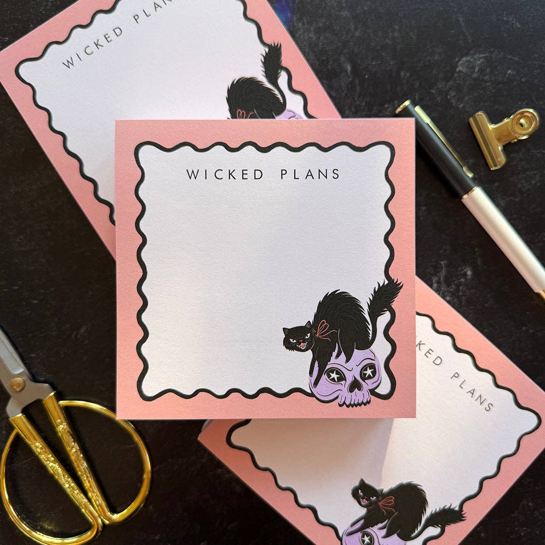 WICKED PLANS -  BLACK CAT NOTEPAD