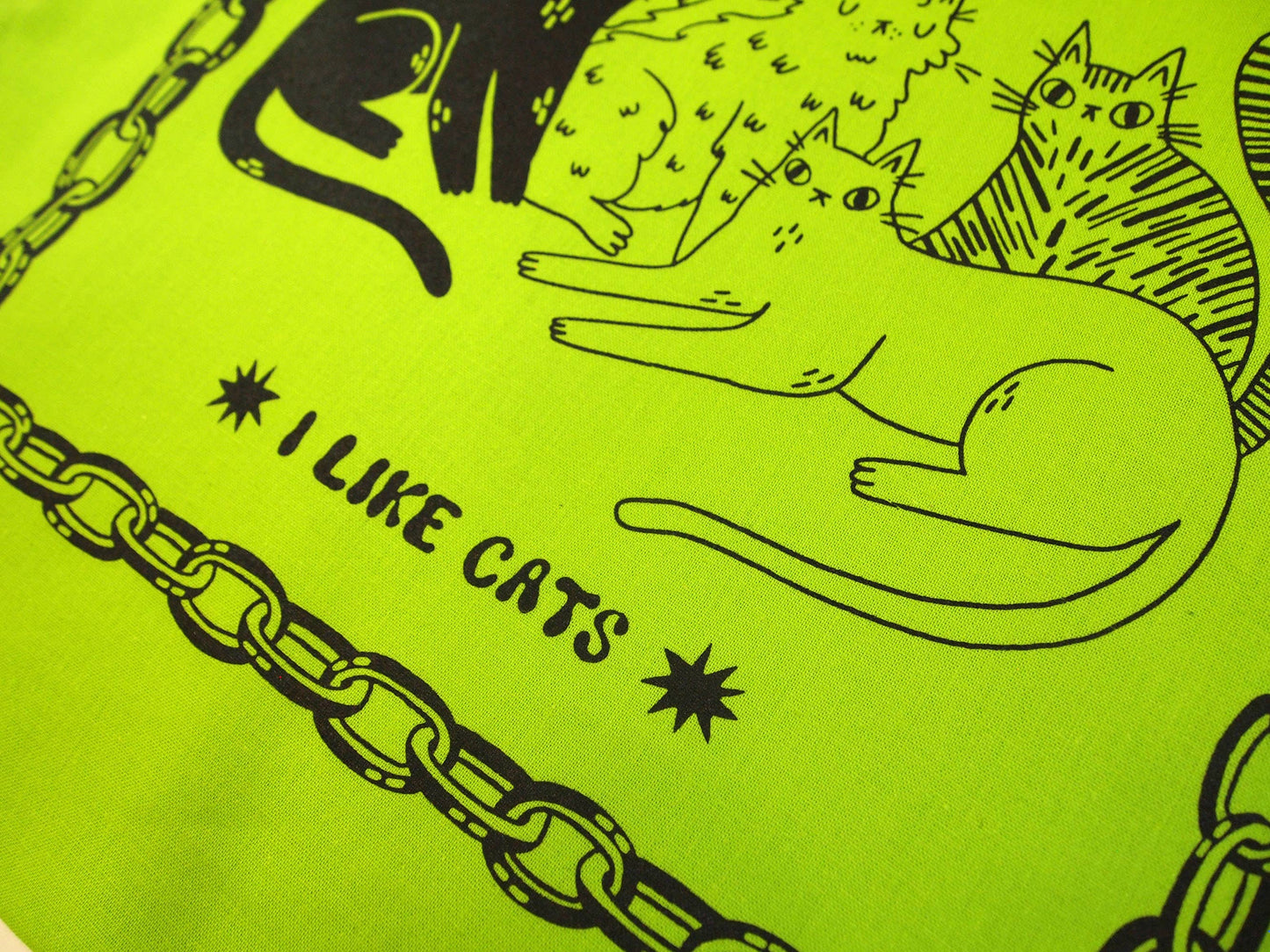 I LIKE CATS - All Cats Are Beautiful Cat Illustration green Tote Bag
