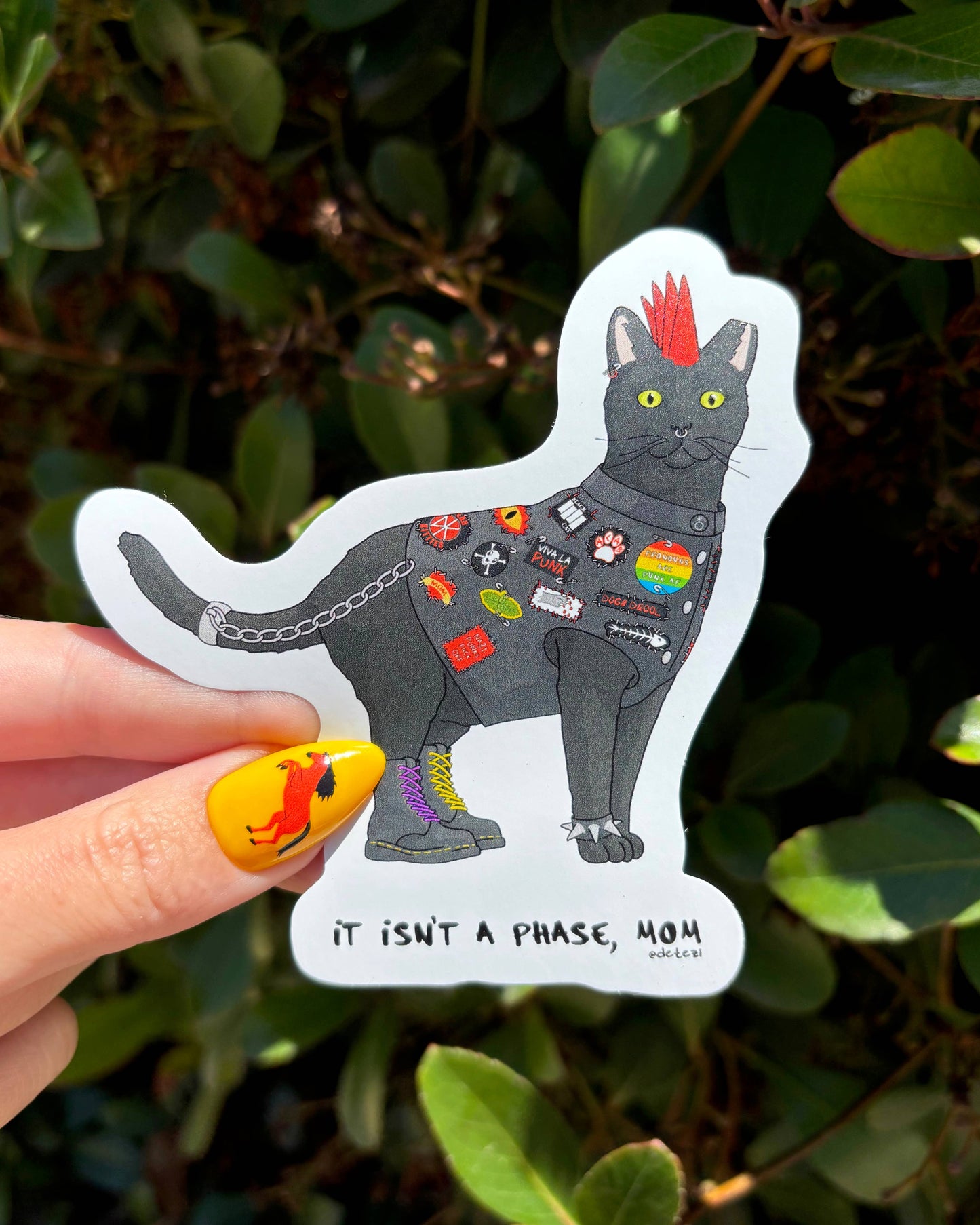 Punk Cat Vinyl Sticker