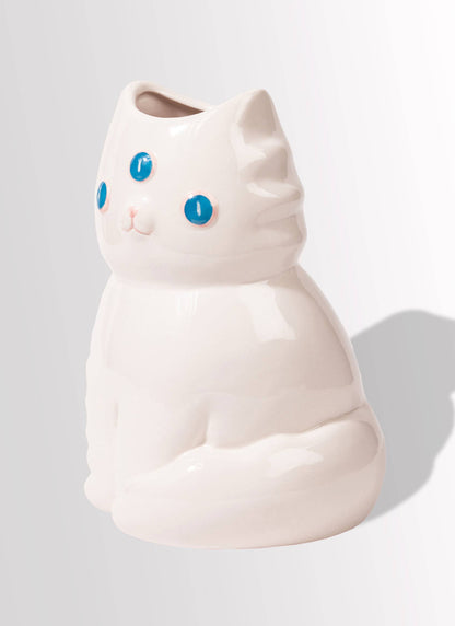 Blanco Ceramic 3 Eyed Kitty Vase