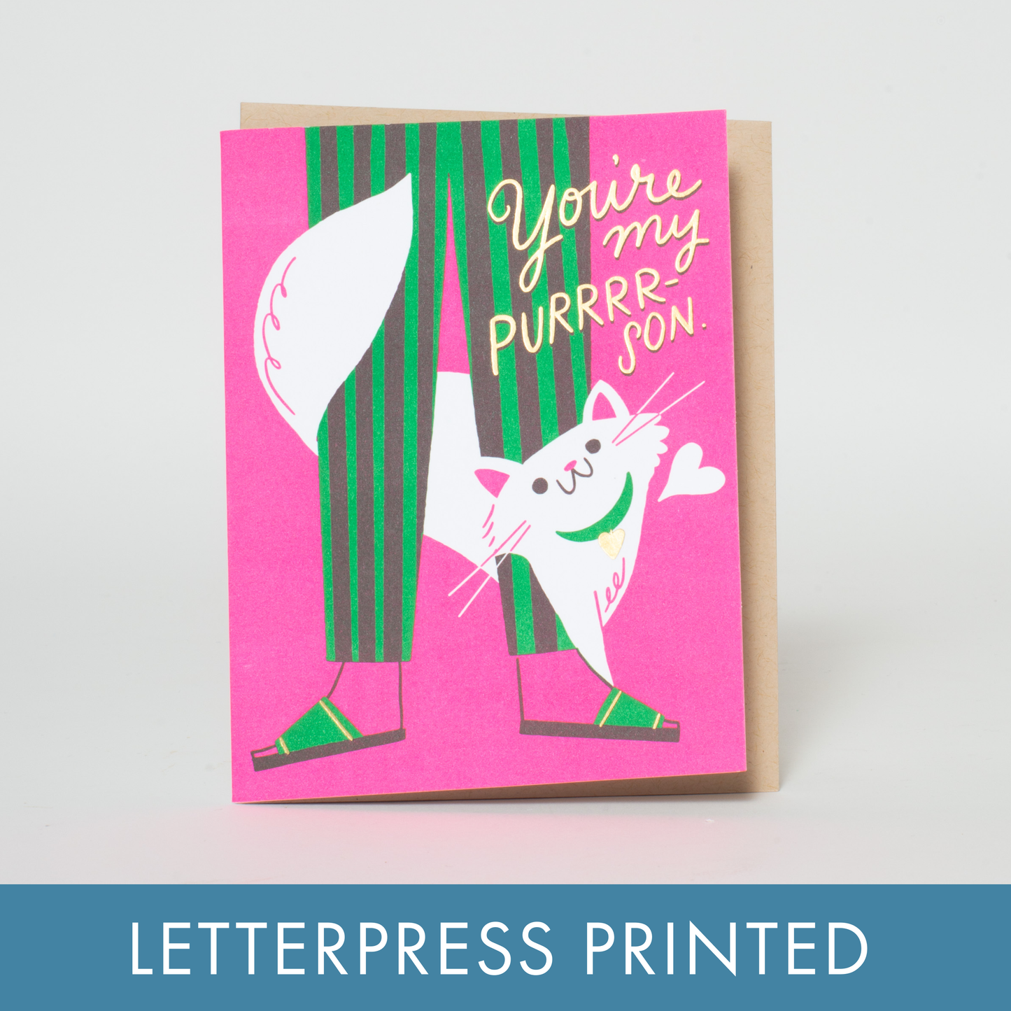 Egg Press Manufacturing - Cat Love Punny Letterpress Greeting Card by Hello!Lucky