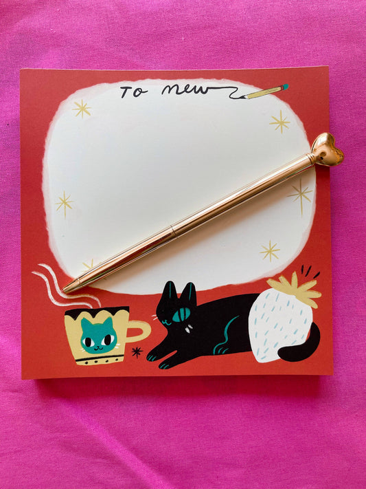 Bunny Dee - 6x6inches 100 page cat themed notepad