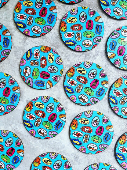 Fruity Cats Sticker Design Drinks Coaster