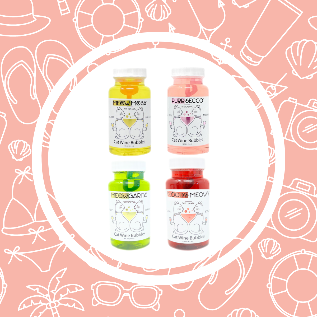 Bloody-Meowy Cat Wine Bubbles Non-Toxic Catnip Bubbles