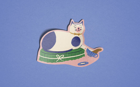 Fabulous Feline Cat Sticker - spilled teacup