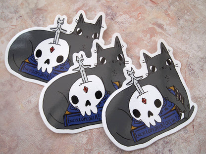 I LIKE CATS - Spooky black cat vinyl sticker, 10cm vinyl sticker