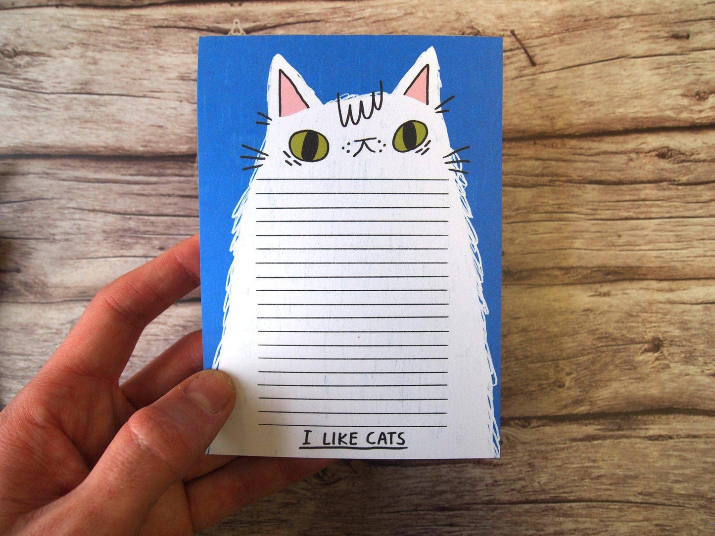 A6 Cat notepad, illustrated notepad, I like cats