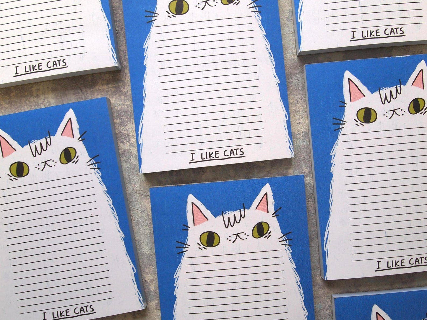A6 Cat notepad, illustrated notepad, I like cats