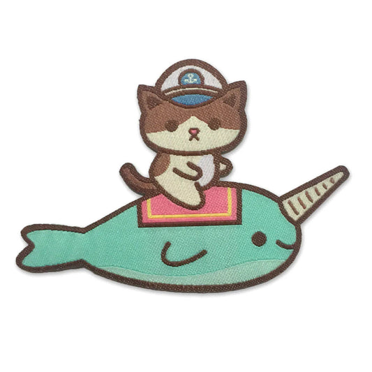 Admiral Whiskers Narwhal Iron-on Patch