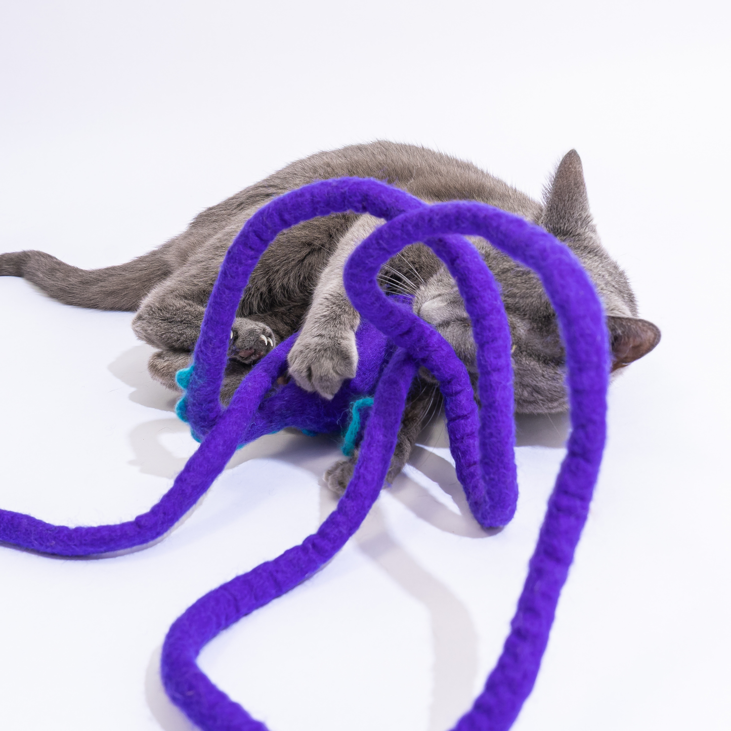 Wool Mouse Cat Toy 6-Foot-Tail - red rainbow unicorn dragon