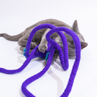 Wool Mouse Cat Toy 6-Foot-Tail - red rainbow unicorn dragon