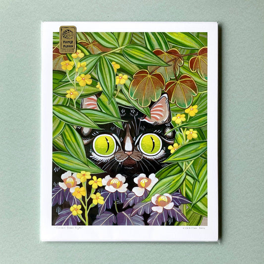 Paper Puffin - Curious Green Eyes Print