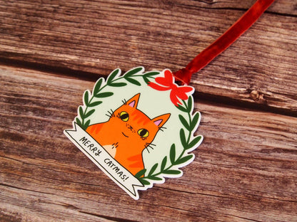 Ginger Cat Christmas Tree Ornament Decoration