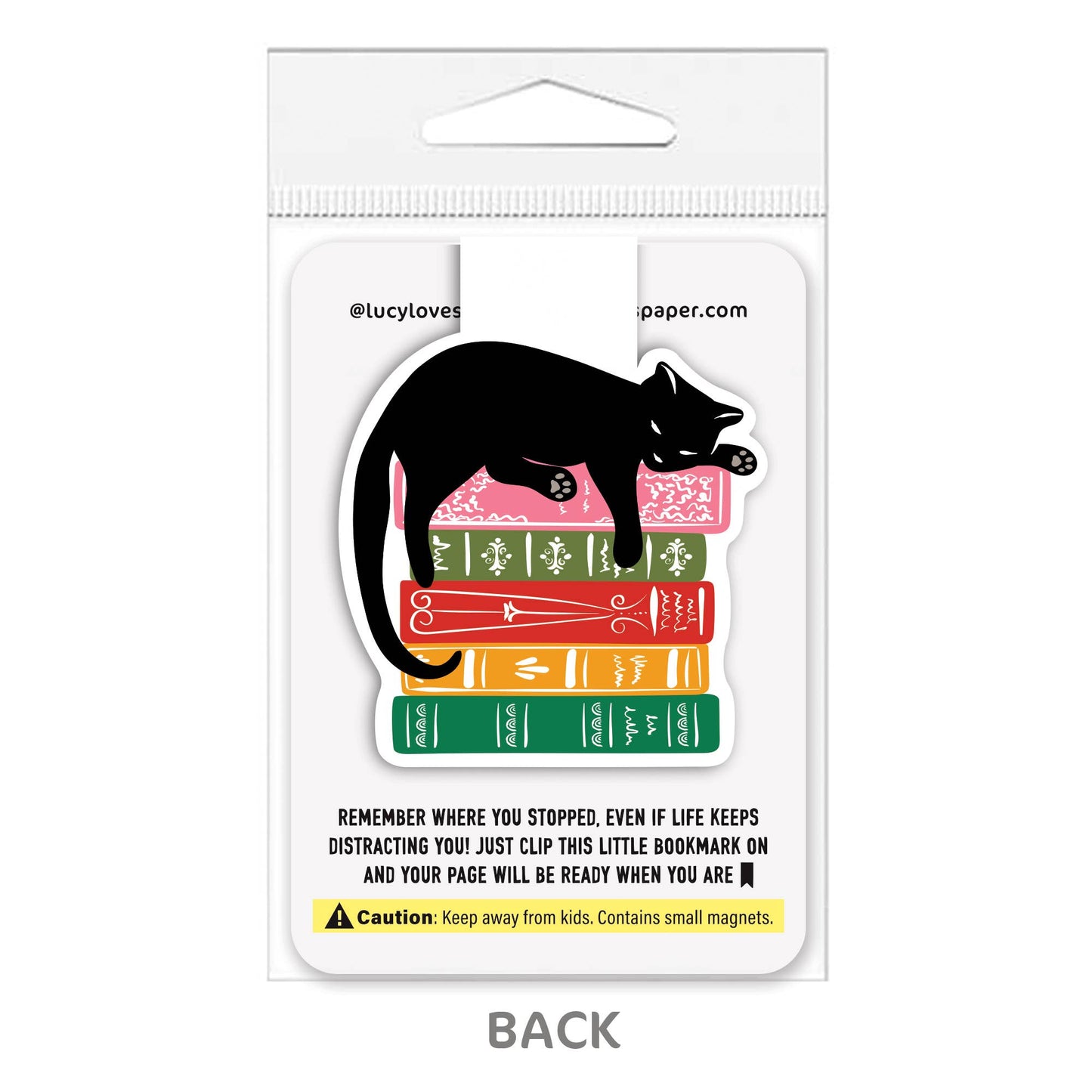 Magnetic Bookmark | Cat & Books