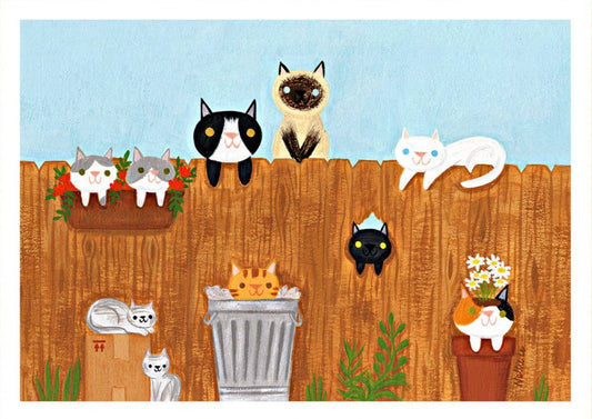 Neighborhood Cats 5x7in Art Print