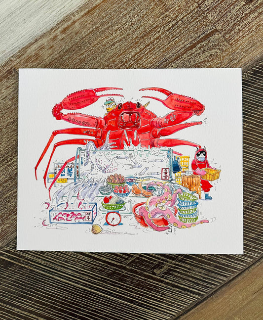 Adventurous day at the Korean Fish Market-Crabby doing it's job