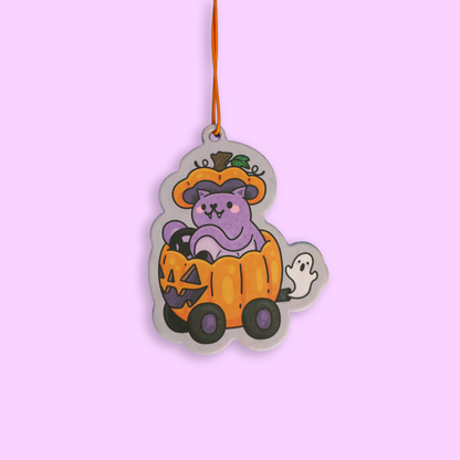 Bat In Their Pumpkin Ride Halloween Car Air Freshener