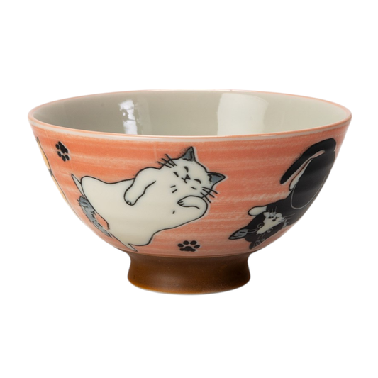 Neko Cat 10oz 4.5"Dia x 2.5"H Porcelain Rice Bowl