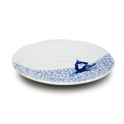 Shichita Japanese Ceramic Cat Plates