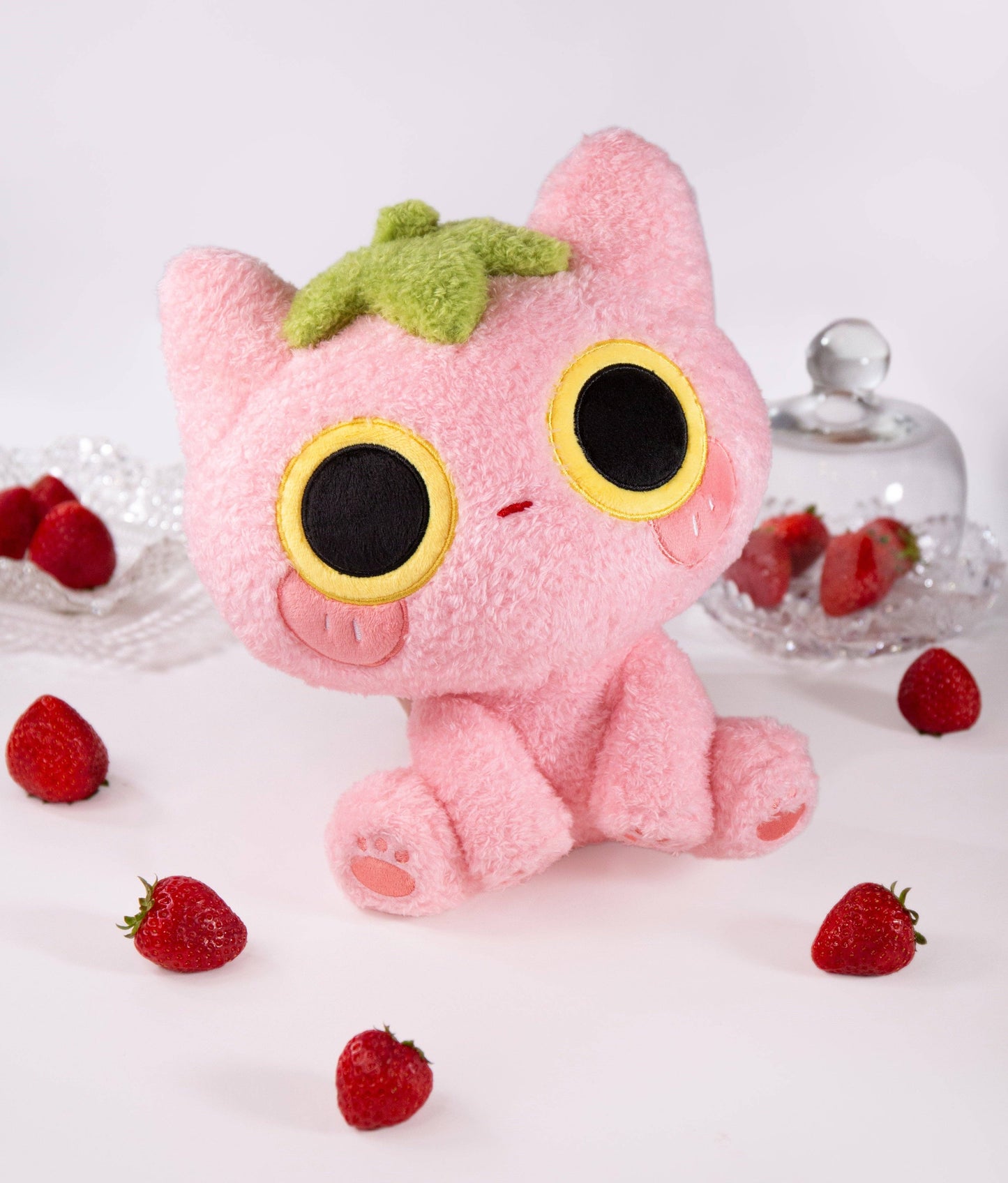 MikouArt - Strawmi – Strawberry Cat Plush Toy