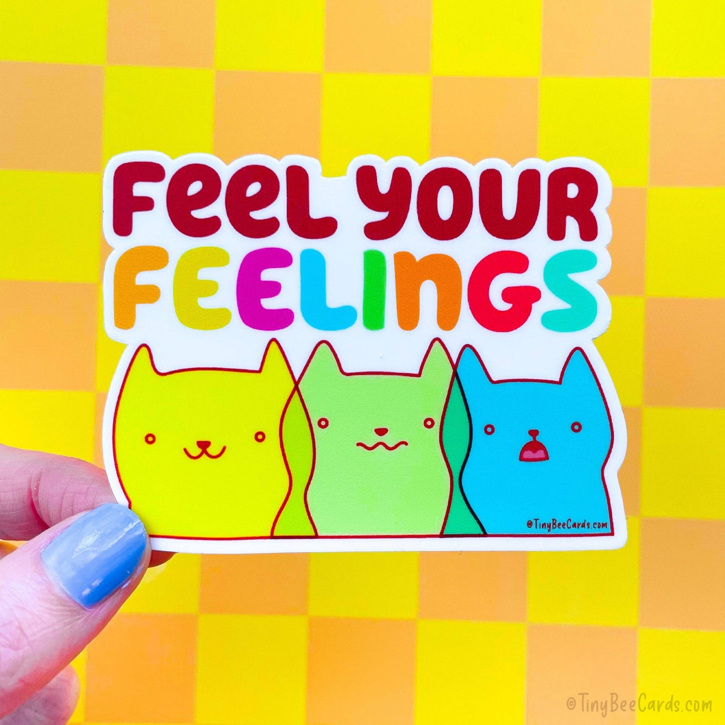 Feel Your Feelings Cat Vinyl Sticker