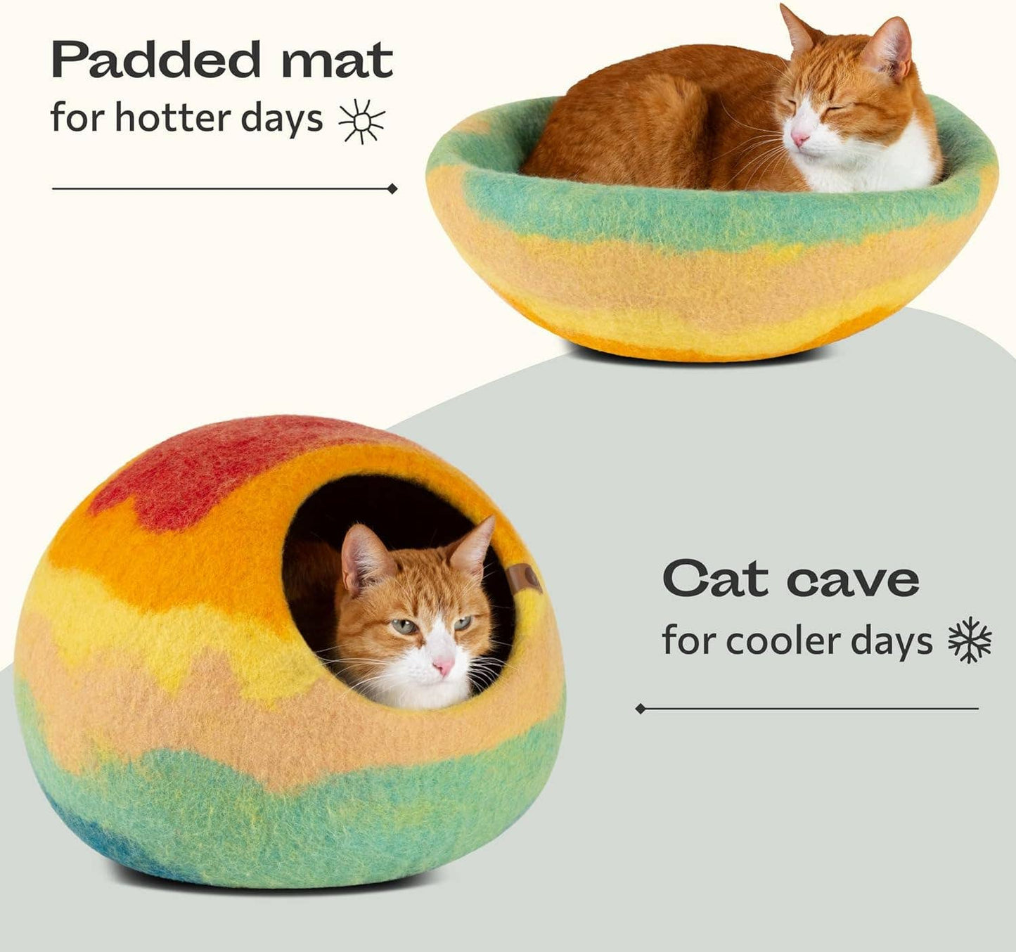 Premium Merino Felted Cat Bed (Tucson sunset)