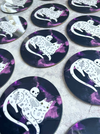 I LIKE CATS - Tattoo Cat Art Drinks Coaster