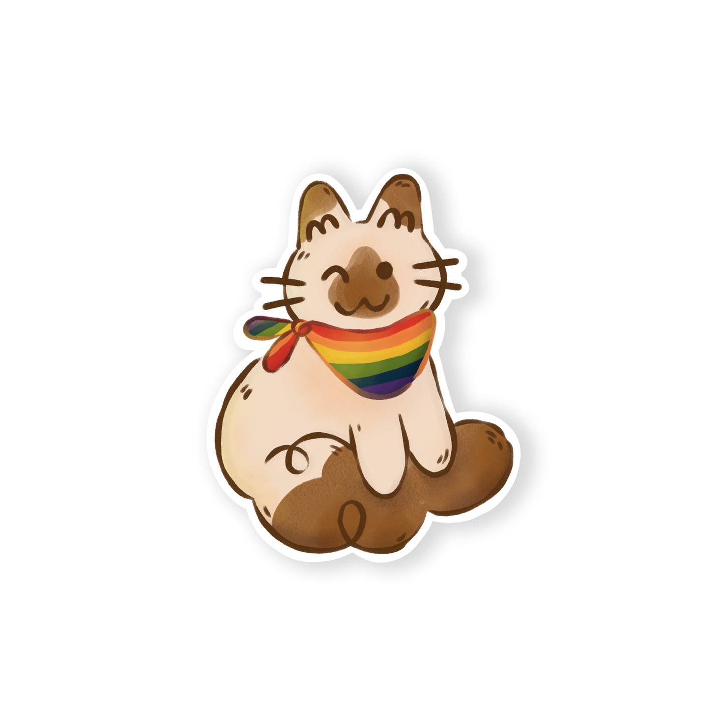 Rainbow Bandana Kitty Sticker