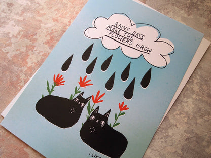 I LIKE CATS - Inspirational Quote and Black Cats Print