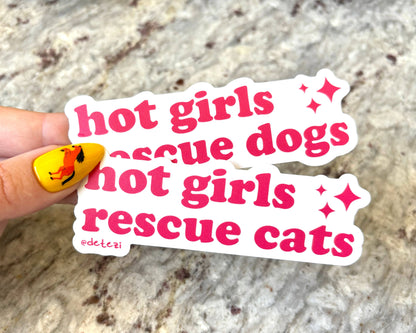 Hot Girls Rescue Cats Vinyl Sticker
