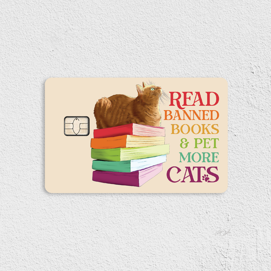 Cat Loaf Studio - Banned Books & Cats Credit Card Skin