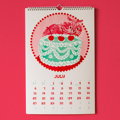 2025 Risograph Wall Calendar - Ain't Life Grand? Kitty Calendar