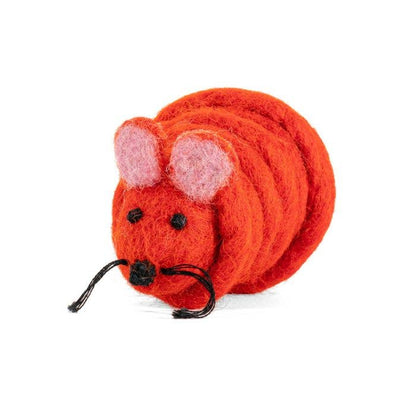 Wool Mouse Cat Toy 6-Foot-Tail - red rainbow unicorn dragon