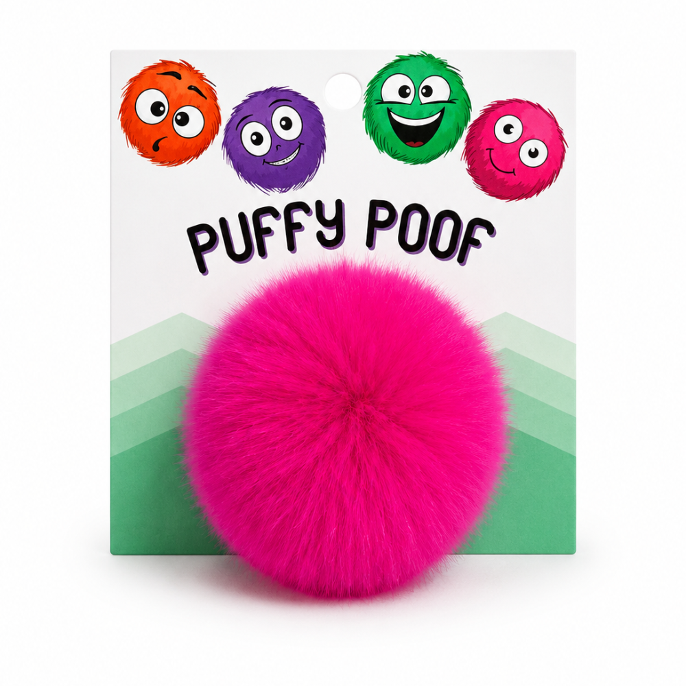Puffy Poof Plush Pom Cat Toy