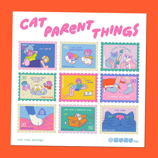 kuru731 - Cat Parent Stamp Sticker Sheet